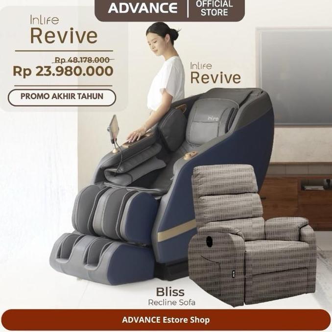 ADVANCE INLIFE REVIVE Kursi Pijat Advance Kursi Pijat Elektrik Kursi Pijat Terapi Massage Chair Tubu