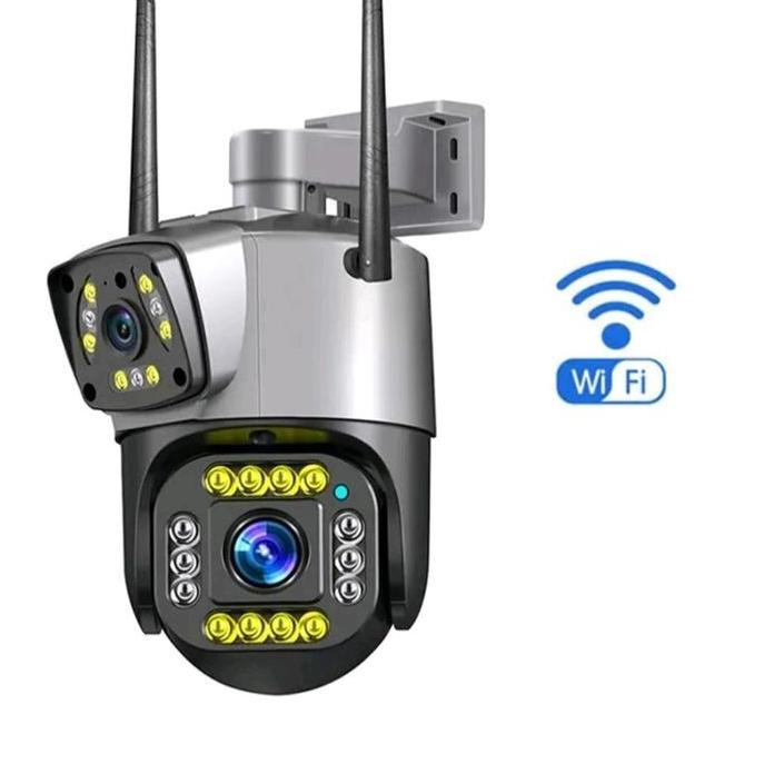 IP CAMERA DUAL LENSA V380 PRO 16MP PTZ SPEED DOME CCTV OUTDOOR WATERPROOF cctv  v380