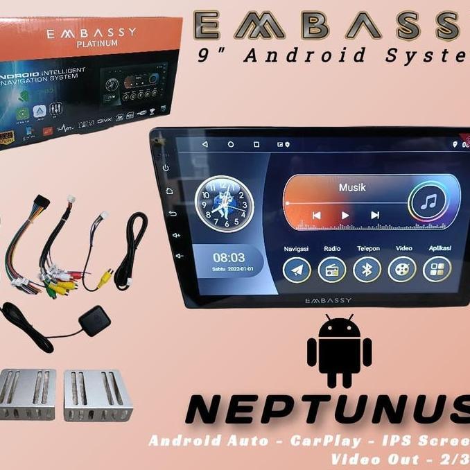 Head Unit Android Embassy 9 Inch Memory 2/32Gb Ready