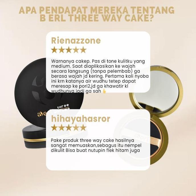 Venomdakar7 - B Erl Cosmetics Three Way Cake | Bedak Padat | Compact Powder | Loose Powder | Cushion