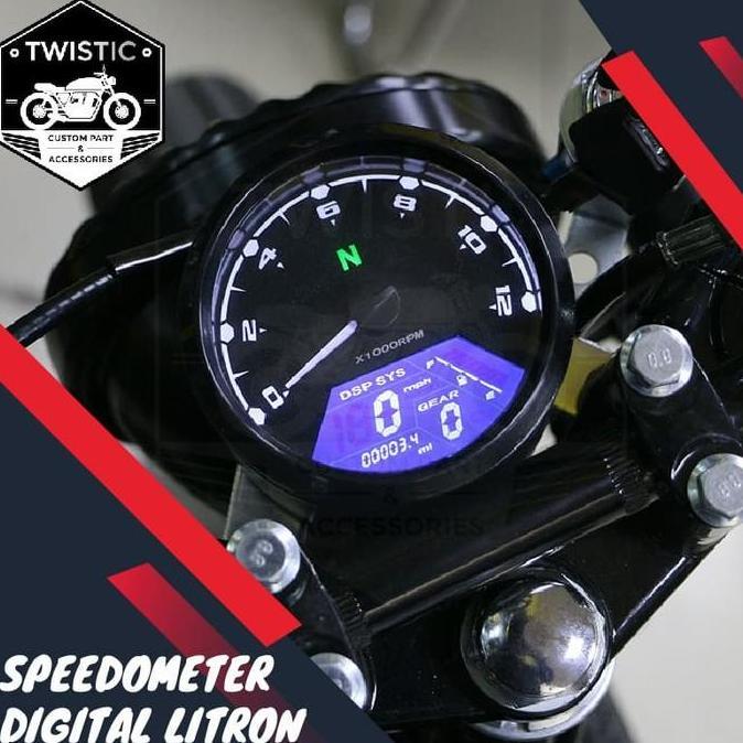 Speedometer Digital Bulat Universal Litron Motor W175 Benelli Japstyle