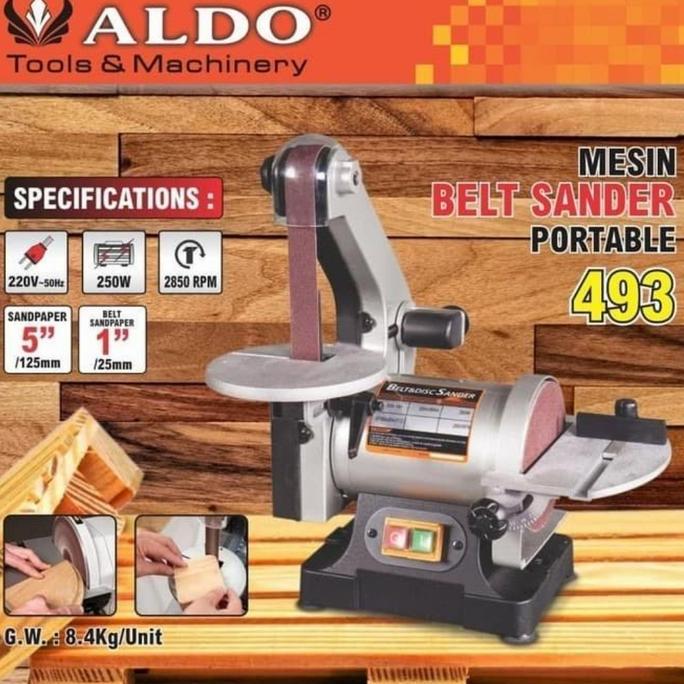 ~~~] Aldo 493 Mesin Grinda Duduk Belt Sander Portable Bench Grinder