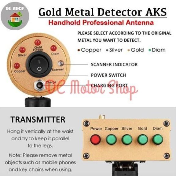 Metal Detector Jarak Jauh Aks 3D Wide Range Gold Emas Diamond Silver