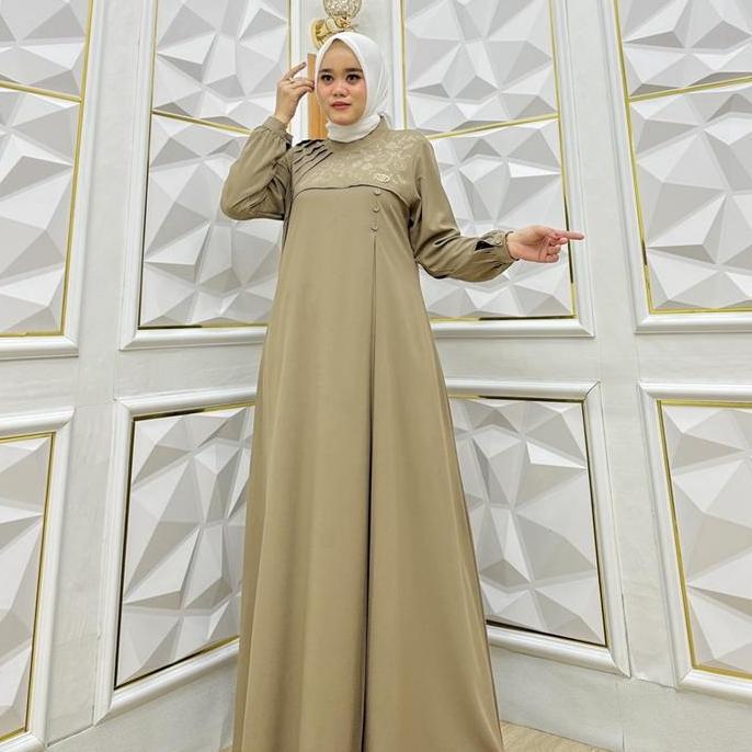 Murah (Gamis Standar)New Arrival Gamis Jasmine Standar Bordir By Missrerestore Muslim Wanita Dress S