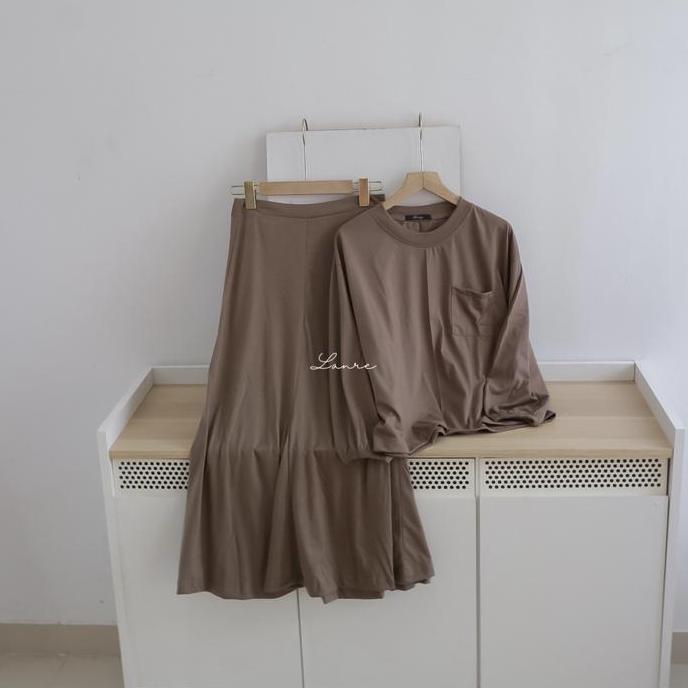 Newrelig- Sovia Oneset Rok Bahan Kaos Cotton Combed By Lanre Setelan Lucu Katun Simple Muslim Cantik