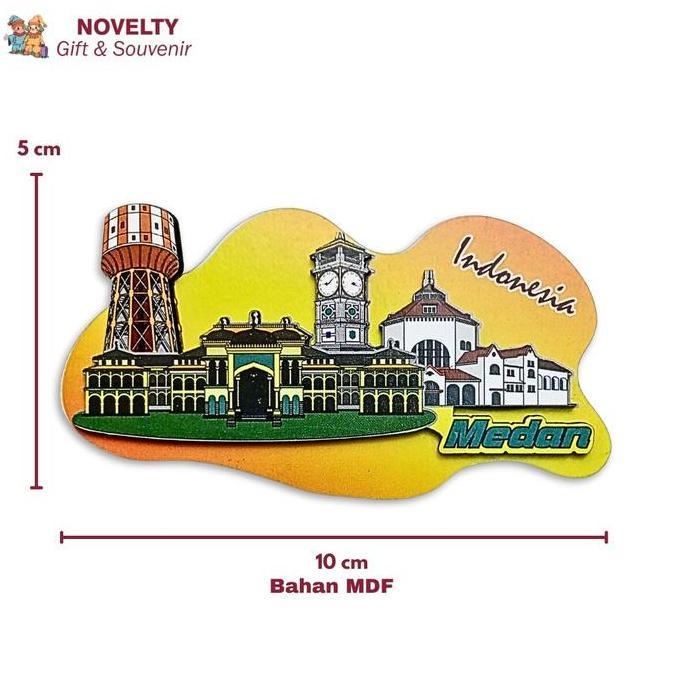 Lengkap- Souvenir Magnet Kulkas Medan Oleh Oleh Sumatera Utara Negara Indonesia