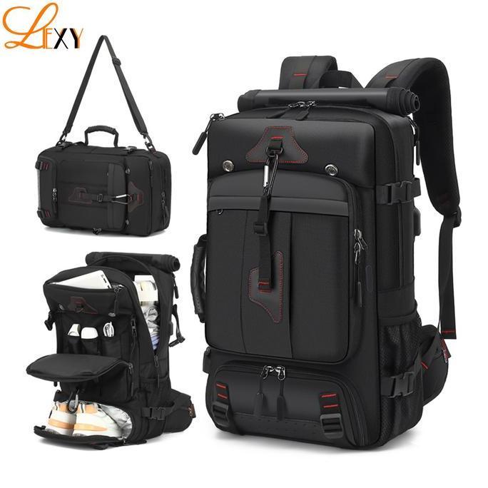 Diskont Lexy Tas Travel Backpack Pria 3In1 70L/60L/35L Tahan Air Bahan Oxford Kapasitas 35-70L Port 