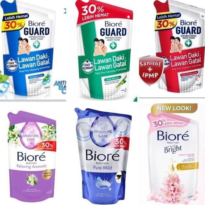 Bersih- Biore Sabun Mandi Cair Body Wash Refill 800Ml Varian Biru Merah Hijau Deo Protect Anti Bakte