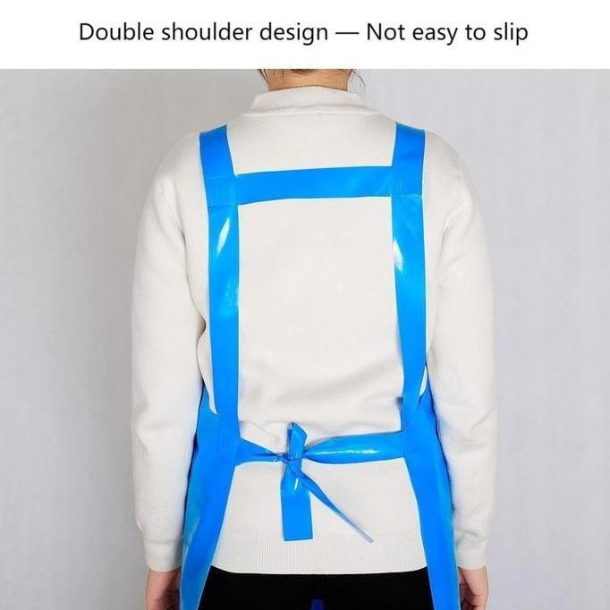 Lengkap- Celemek Uniseks Anti Air Dan Minyak Celemek Waterproof Celemek Panjang Anti Air Celemek Tpu