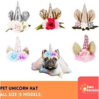 Topi Headband Anjing Unicorn / Pet Unicorn Headwear Costume