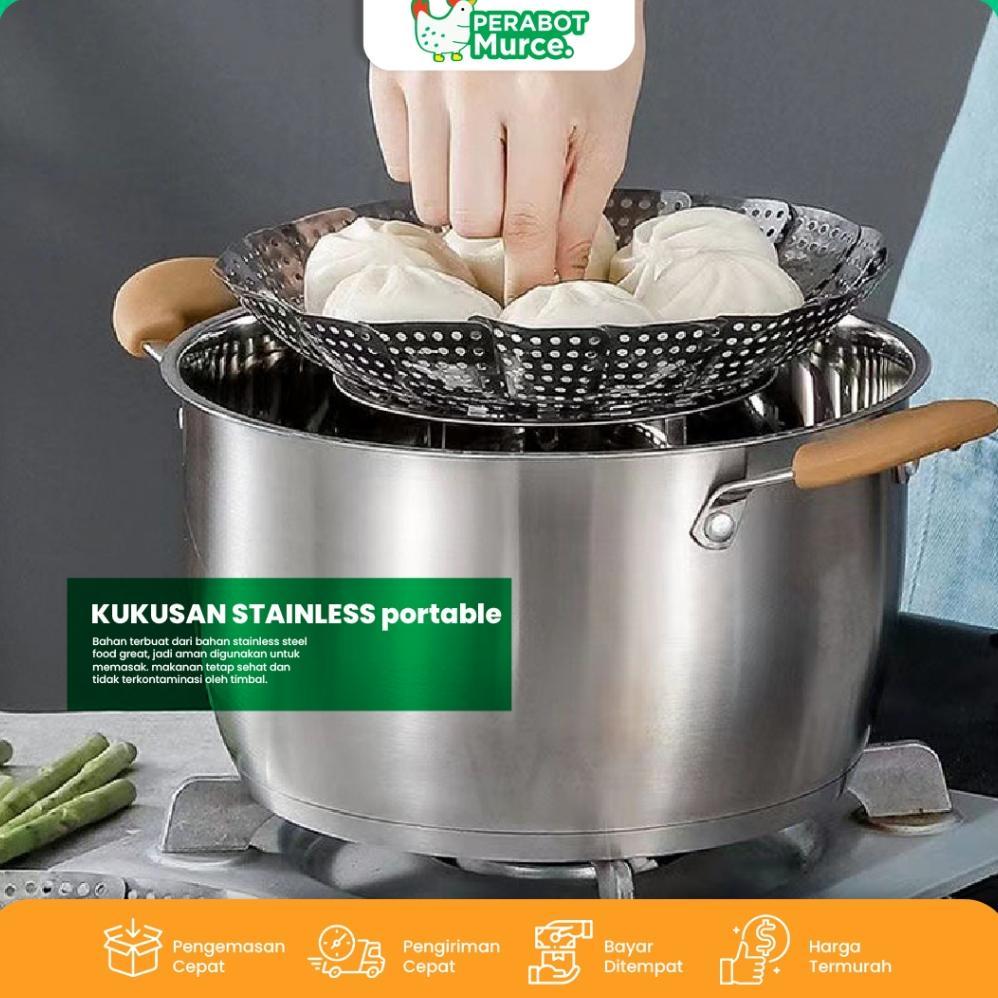 Bisa Cod Kukusan Serbaguna Alat Kukus Stainless Steel Pengukus Model Teratai Alat Kukus Bentuk Bunga
