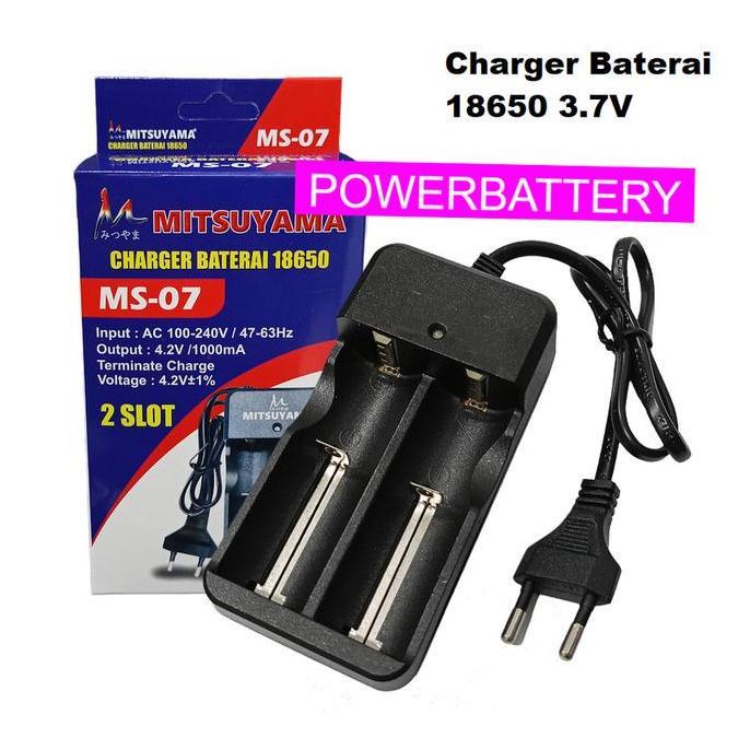Charger Baterai 18650 Mitsuyama MS-07 Charger 2 Slot Charger Baterai Universal 18650 3.7V