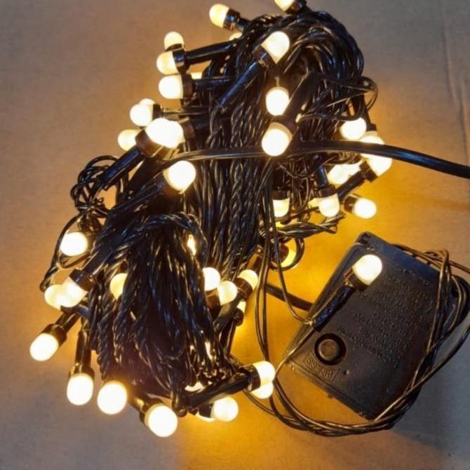 Lampu Natal Tumblr LED Kabel TEBAL Hitam Warm White Kuning RGB Warna Warni 10 Meter 10M Kapsul Susu 