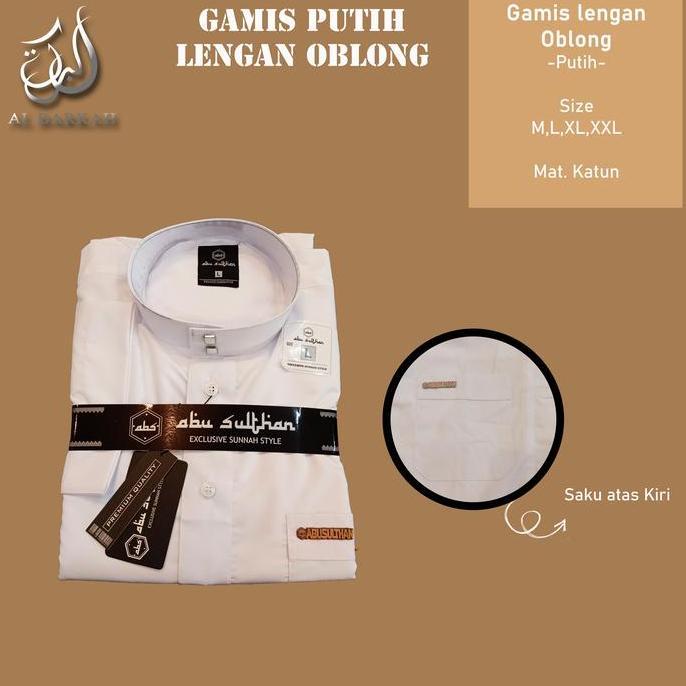 Ready Gamis jubah Kancing Putih Kotak Jubah Pria Lengan Panjang Putih Busana Gamis Pria Oblong Perle