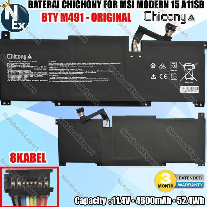 TERBARU - BATERAI CHICHONY FOR MSI MODERN 15 A11SB BTY M491 - ORIGINAL