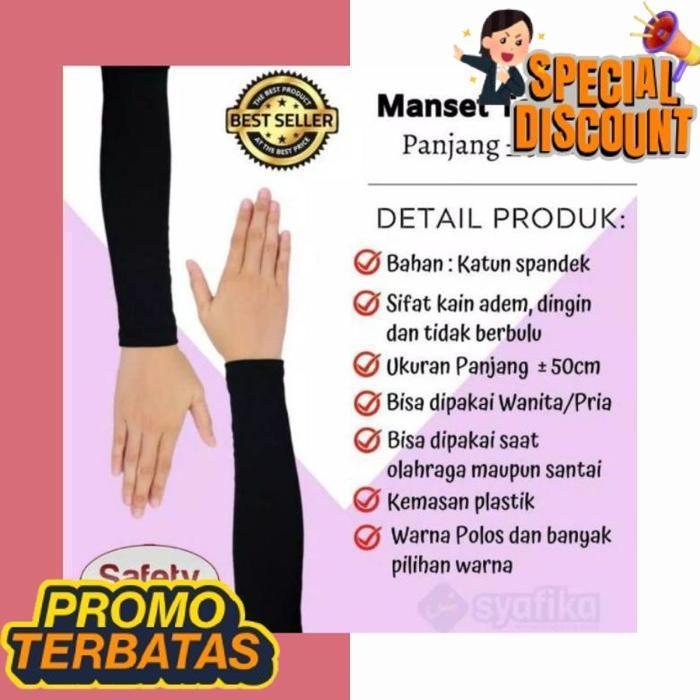 Cod Manset Tangan Panjang 50 Cm Wanita / Deker Tangan Pria Bahan Kaos Adem Dan Nyaman Dr-02