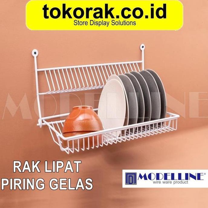 RAK PIRING GELAS GANTUNG DINDING RAK PIRING LIPAT RAK PIRING GELAS LIPAT TEMBOK MODELLINE Merah ARG