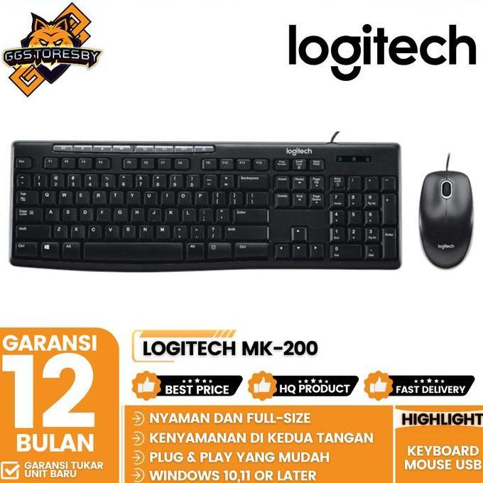 LOGITECH MK-200 KEYBOARD MOUSE USB MK200