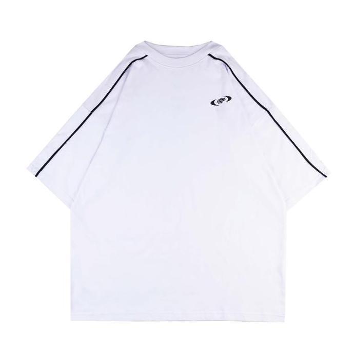 HTTP - Gela - T-SHIRT OVERSIZE PUTIH STRIP HITAM PRIA WANITA Polos Combed Casual