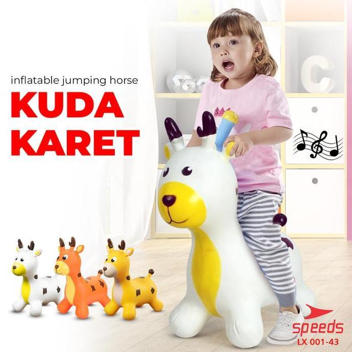 SPEEDS Jumping Horse Tiup Mainan Kuda Kudaan Karet Hiburan Toys Anak Tanpa Pompa Plastik 001-43