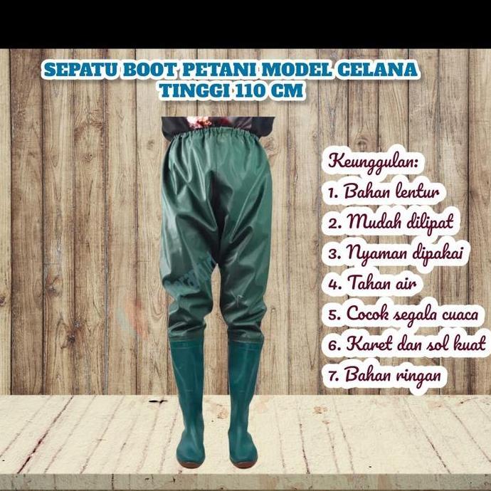 Sepatu Boot Celana Sawah Panjang Anti Air Sepatu Keong Elastis Bonus Kaos Kaki