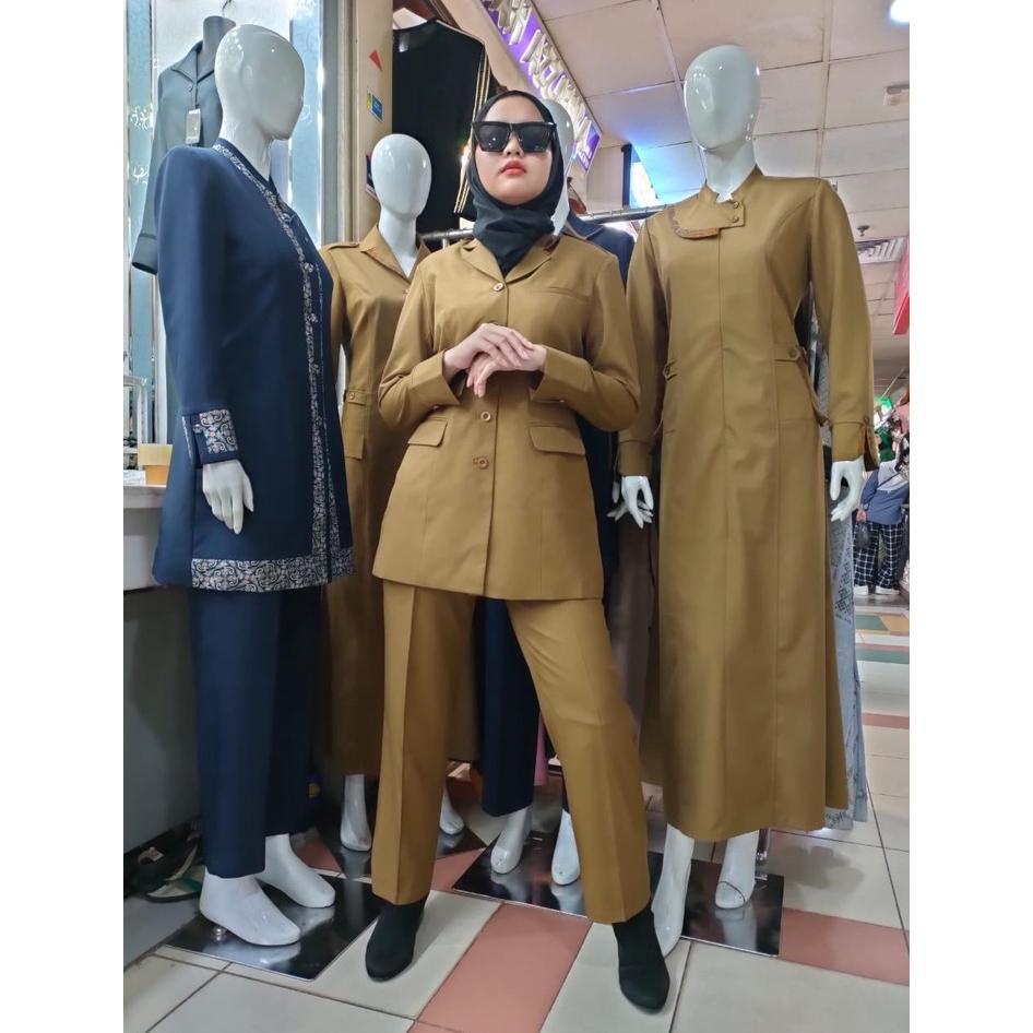 Sale Blezer Princessfa Kheki Tua/ Seragam Kheki Tua Wanita/ Blezer Pdh Kheki Tua Princessfa/ Seragam