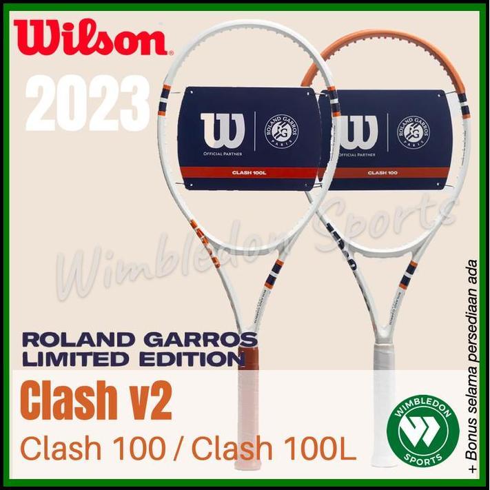 Raket Tenis Wilson CLASH 100 v2 Roland Garros 2023 / Wilson CLASH RG best seller