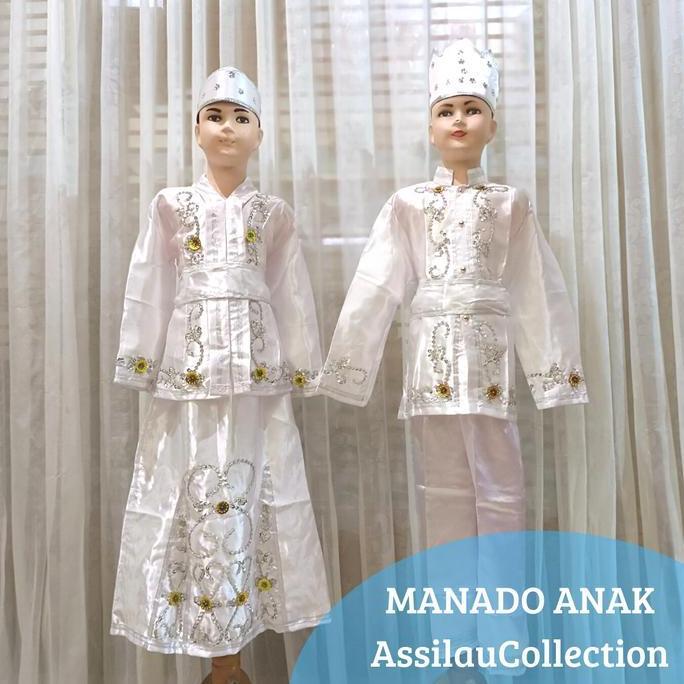 DS97 - Baju Adat Sulawesi Utara/Manado Anak Satuan (Laki/Cewek) Aksesoris