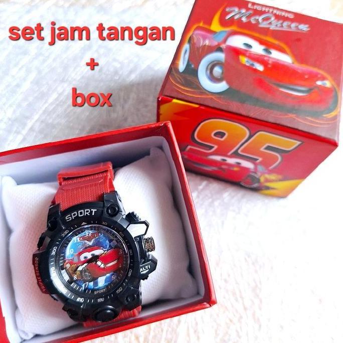 DN35 - SET KADO JAM TANGAN SPORT + BOX ANAK COWOK KARAKTER UNTUK HADIAH