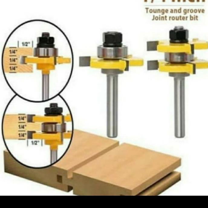 Tools- Mata Profil Kayu Set "/Profil Sambungan Kayu/Router Bits Tenon