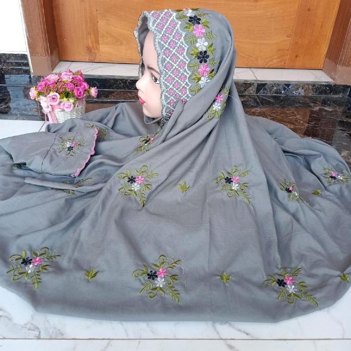 Kidsrelig- Mukena Anak Remaja/Tanggung,Terusan Bordir