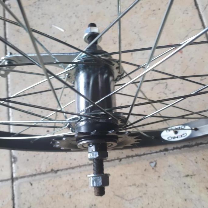 velg sepeda/wheelset 20 bmx aloy genio hitam + torpedo 36L
