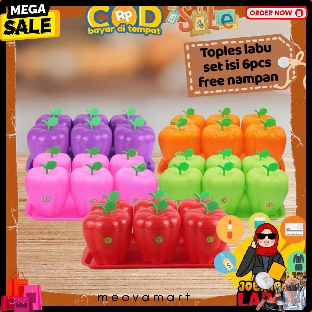 [Joeragan Lapak] Toples Bentuk Labu 6 Pcs + Nampan Tonam Bentuk Buah Lucu Aesthetic Tantos Daun Ukur