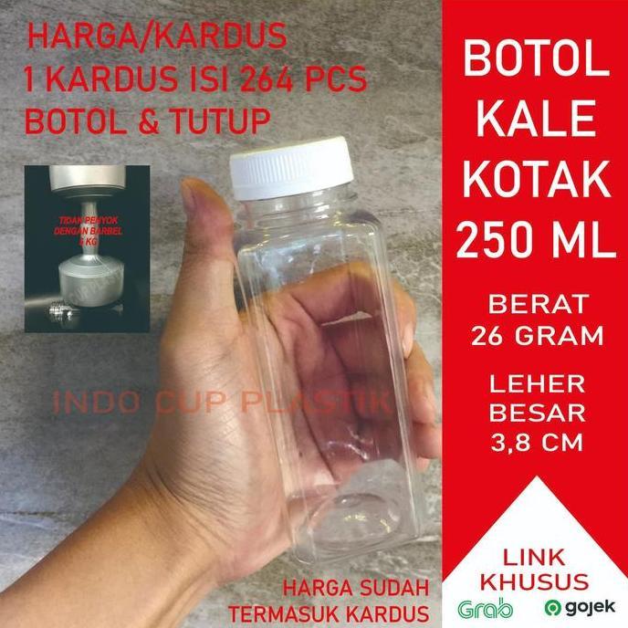 Promo Botol Kale Kotak 250 ml / Botol Kale 250 ml (Kotak) Plastik (EXPEDISI) Diskon