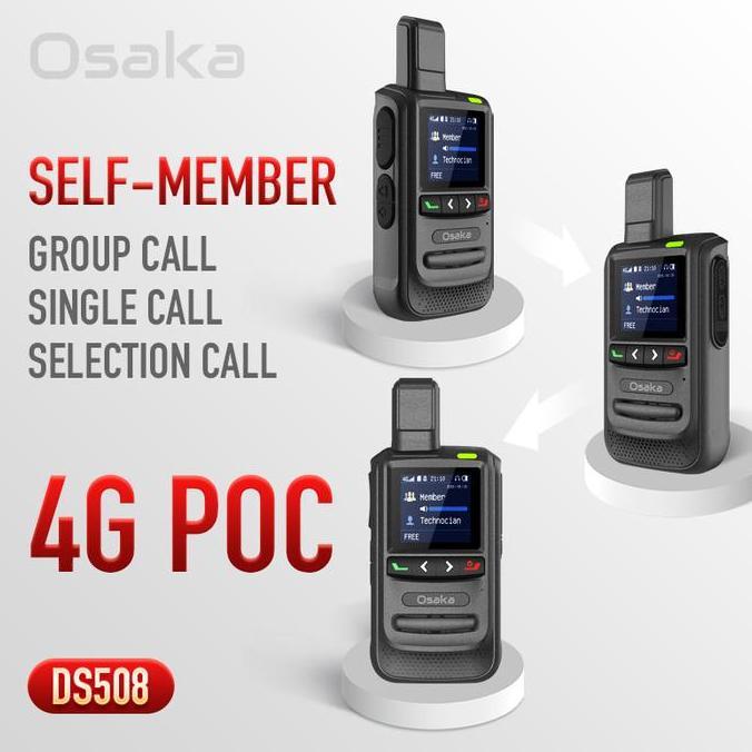 Promo Ht Poc Osaka Mini Walkie Talkie 4G Server Permanen Antena
