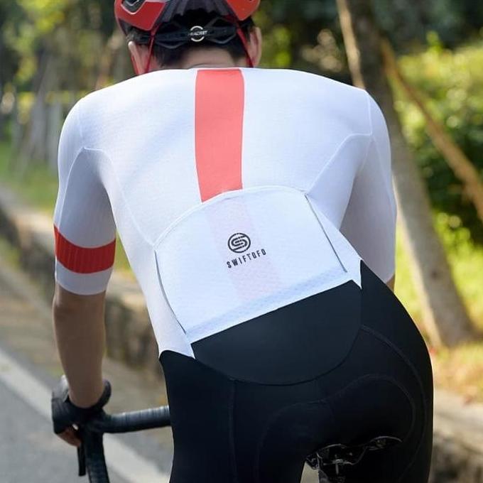 C04-05 SKINSUIT SWIFTOFO SEPEDA JERSEY DAN CELANA PADDING HITAM DAN PU