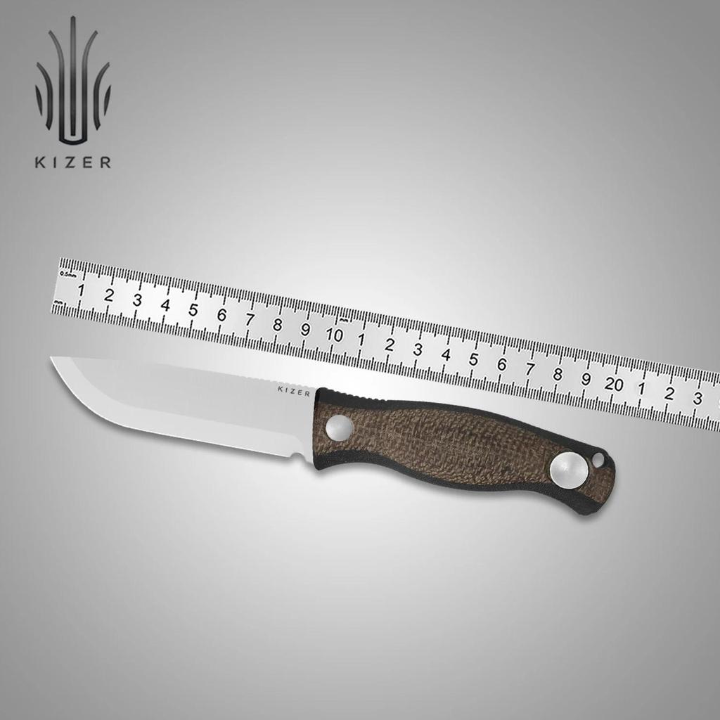 Kizer Fixed Blade Knife 1100A1/A2/A3/A4 Polaris Chisel Grind AEB-L/1095 Steel Blade Micarta/G10 Hand