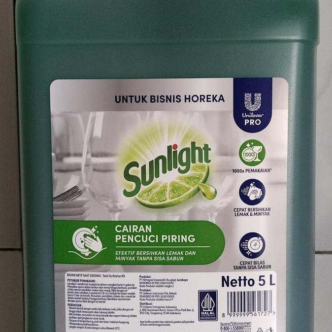 SUNLIGHT 5 LITER atau sabun cuci piring sunlight ukuran 5 liter