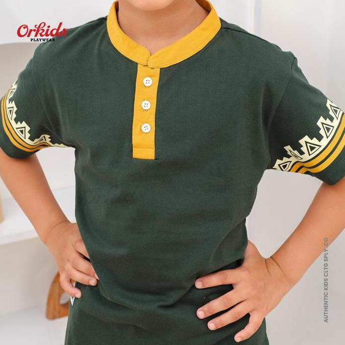 Orkids Kurta Anak Laki Laki Kerah Shanghai Koko Anak Haya Baju Kaos