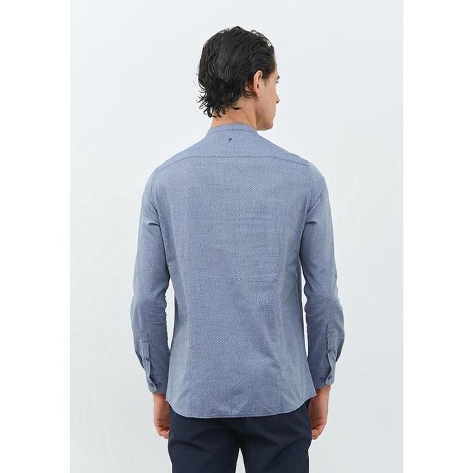 Jobb Khaldun Koko Pria Lengan Panjang Slim Fit Navy