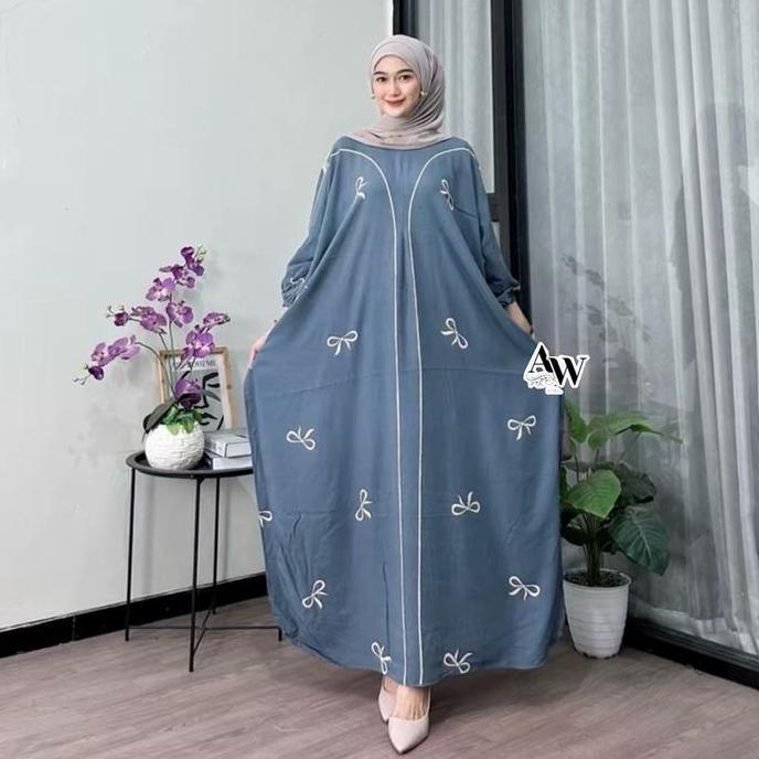 Regreg- Pitaloka Kaftan Kelelawar By Sekata Batik Gamis Kaftan Pita Rayon Premium Jumbo Busui Baju M