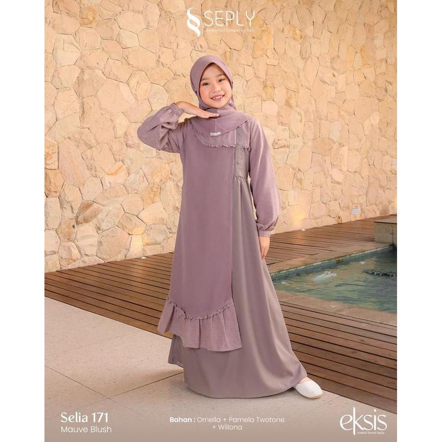 Seply Selia 171 Mauve Blush Gamis Anak Sarimbit Terbaru
