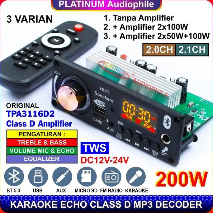 Jdg- Modul Mp3 Bluetooth 5.3 Karaoke Echo Tpa3116 Amplifier 2.0Ch/2.1Ch Trolley Speaker 185Bt 186Bt 