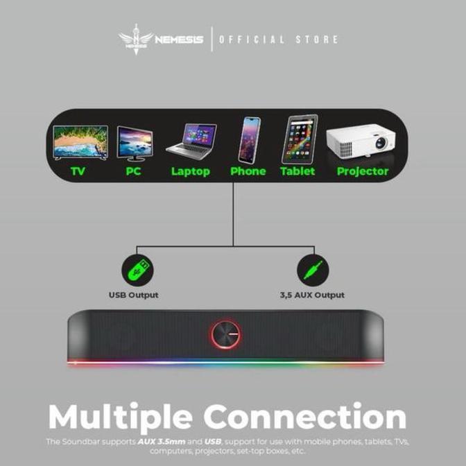 Jdg- Nyk Nemesis X65 Quantum Pro Rgb Wireless Bluetooth Gaming Speaker + Wired Aux Jack 3.5 Mm Multi