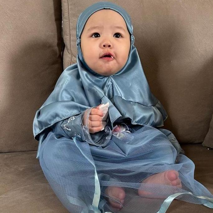 Baju Gamis Denim Anak Perempuan 1 2 Tahun Impor Terbaru 2024 Baju Muslim Warna Biru Denim Dress Musl