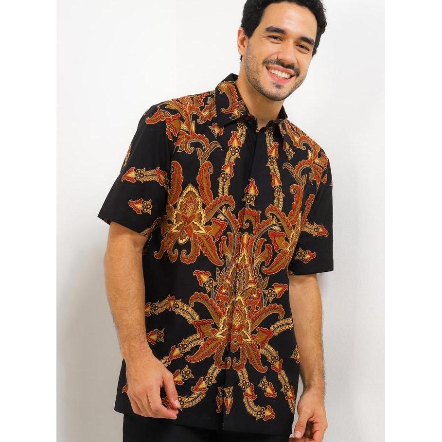 DANAR HADI - Kemeja Batik PE Sekar Pergola - 2SKPG.78.0724 - Hitam