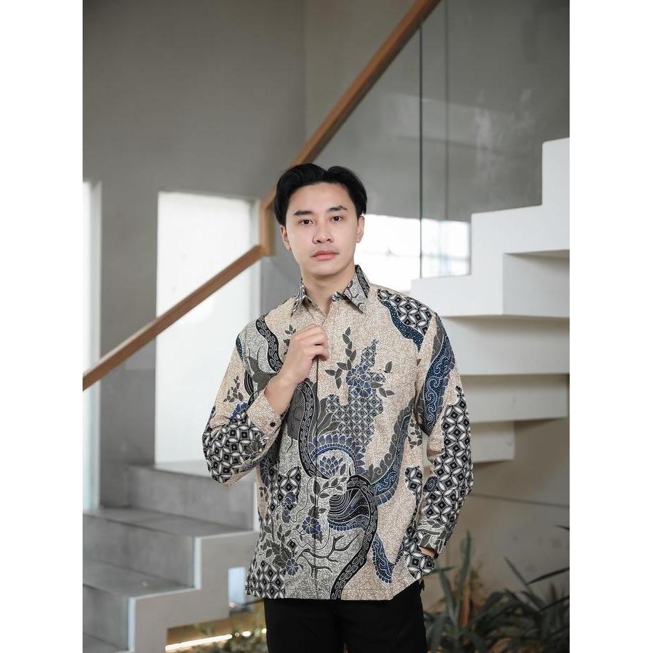 Hardi Batik Dobby - ANDARA CREAM | Kemeja Batik Pria Lengan Panjang