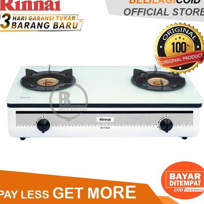 Rinnai Kompor Gas Jumbo 2 Tungku Kaca Tempered Ri 712 Ga