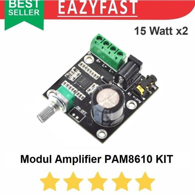 Kit Modul Ampli Mini 15W PAM8610 Amplifier HiFi Stereo PAM 8610 Volume PREMIUM