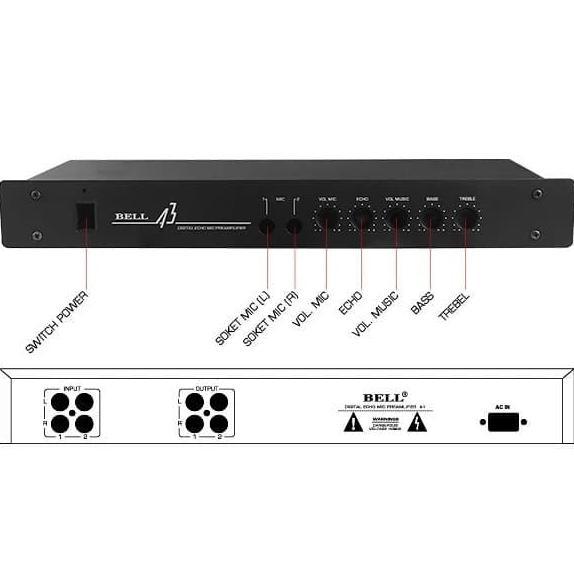 BOX TONE CONTROL ECHO BSX A3 BSX-A3 PRE AMPLIFIER DIGITAL BELL BGR MURAH